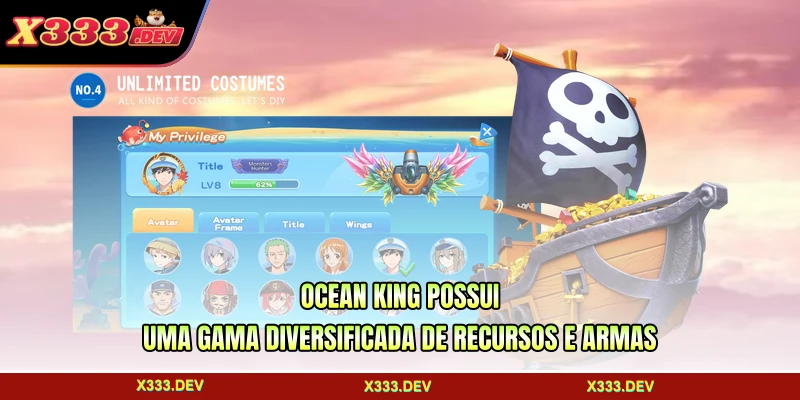 Ocean King possui uma gama diversificada de recursos e armas